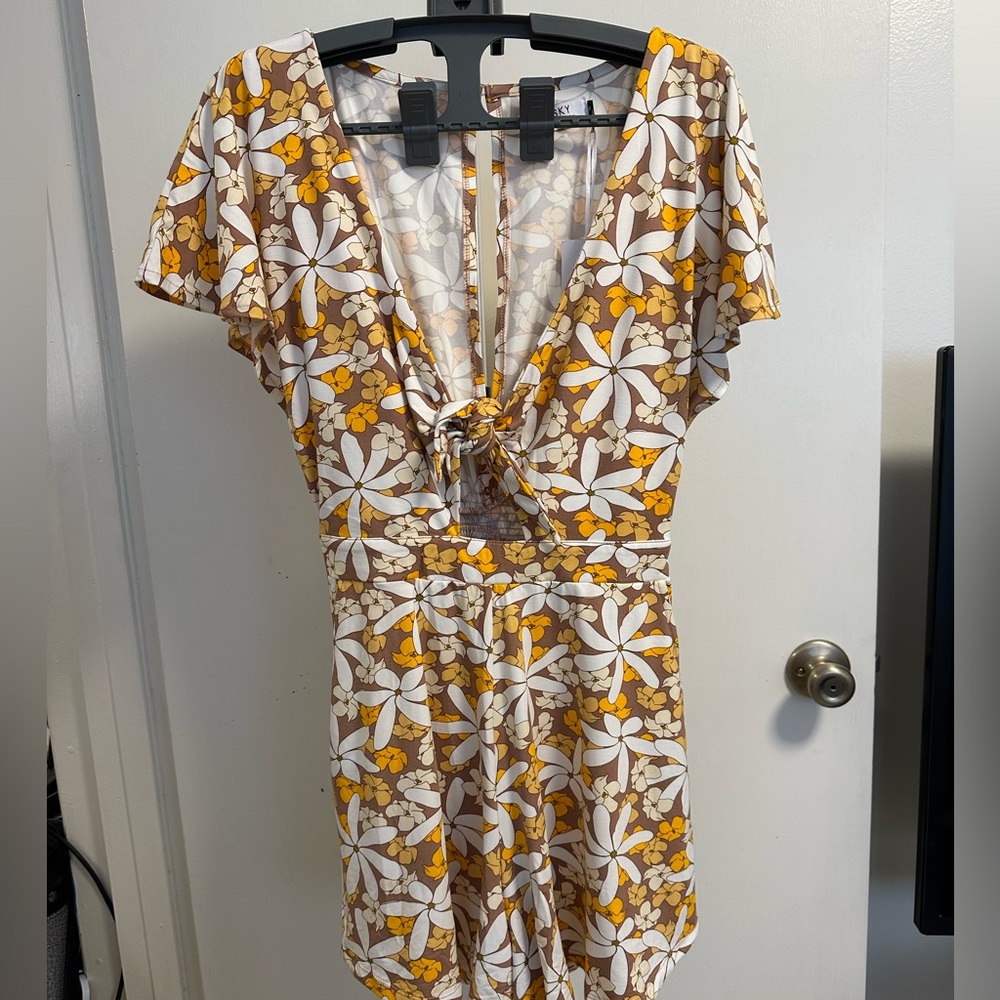 NEW Ava Sky Romper Kiwi Mocha Tiare Puakenkeni Print Size Small
